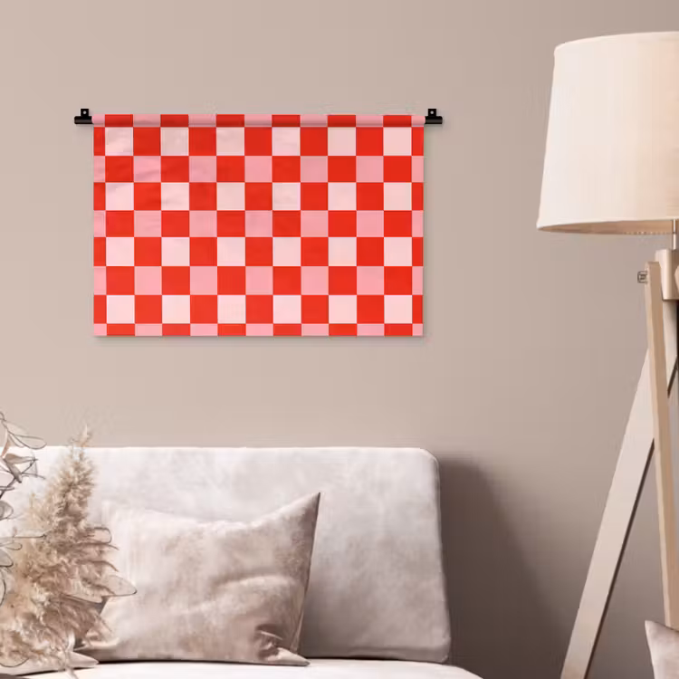 Vierkant - Klassiek - Rood Wandkleed katoen klein 269 -sfeer4
