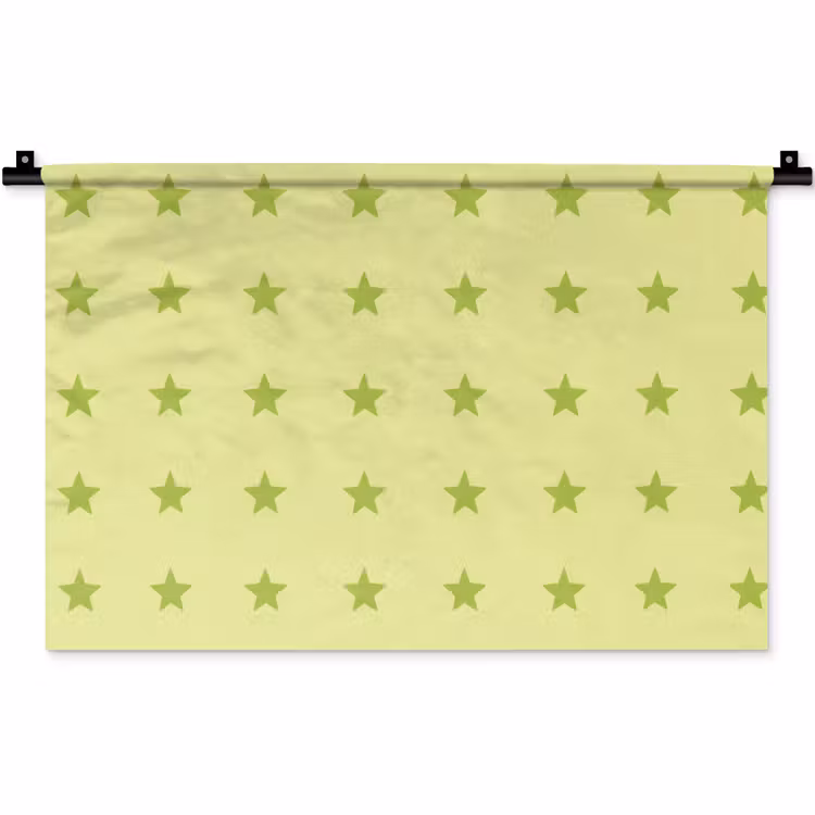Sterren - Patroon - Groen Wandkleed katoen klein 269 -zz3d