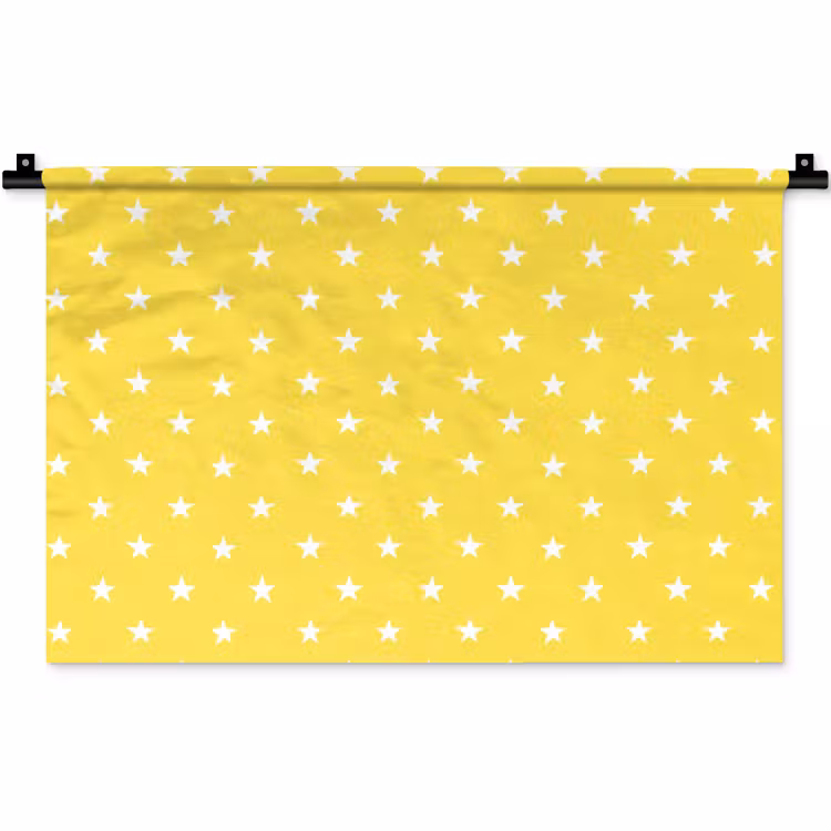 Sterren - Patroon - Minimalistisch - Geel Wandkleed katoen klein 269 -zz3d