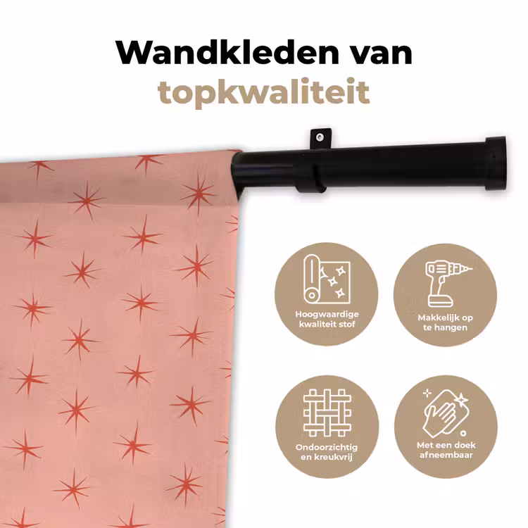 Sterretjes - Patroon - Oranje Wandkleed katoen klein 269 -sfeer2