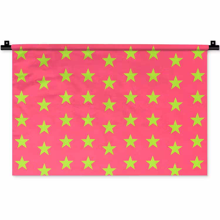 Sterren - Patroon - Roze Wandkleed katoen klein 269 -zz3d