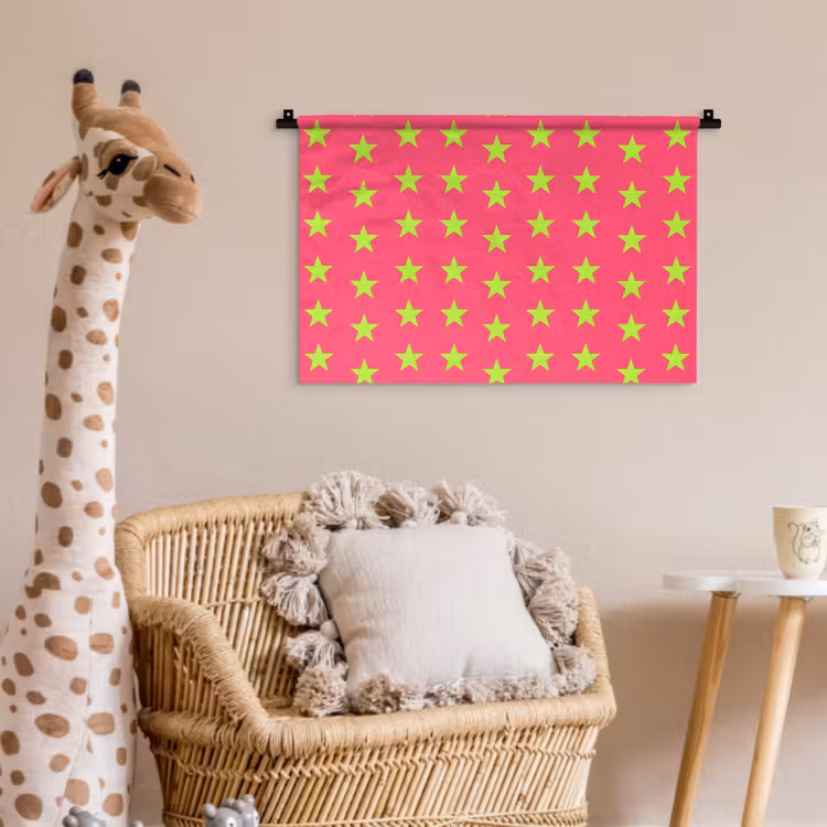Sterren - Patroon - Roze Wandkleed katoen klein 269 -wsfeer5_kind
