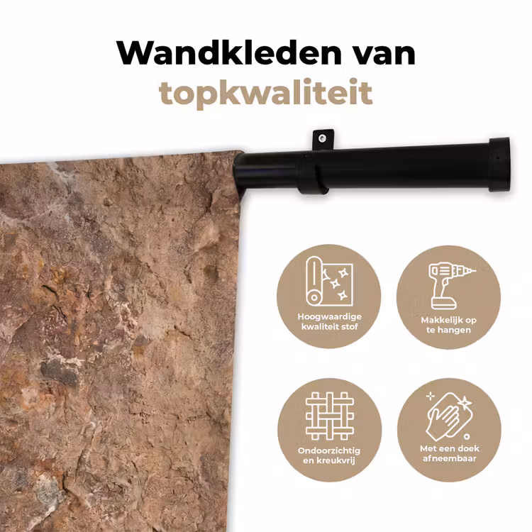 Steen - Natuur - Textuur - Abstract - Bruin Wandkleed katoen klein -sfeer2