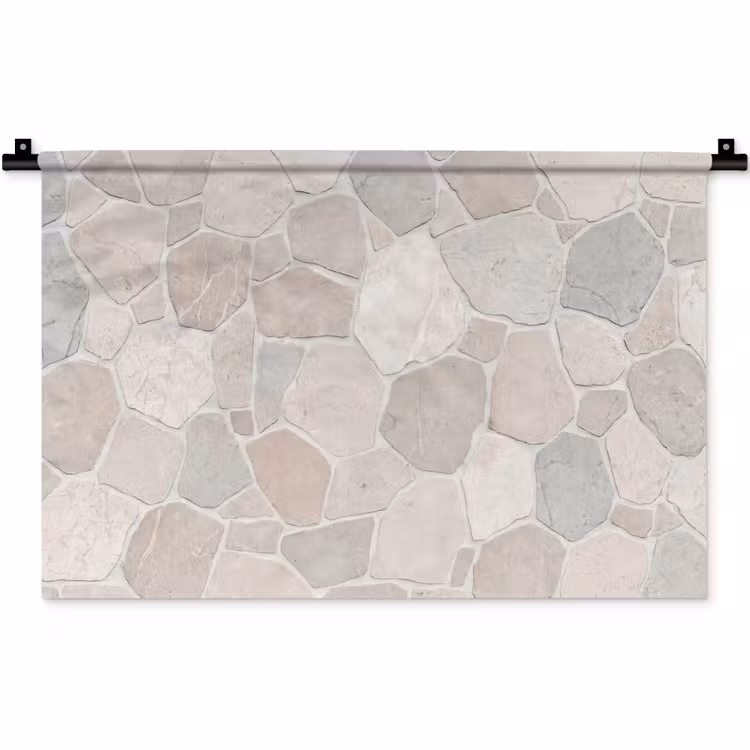 Steen - Patroon - Textuur - Beige Wandkleed katoen klein -zz3d