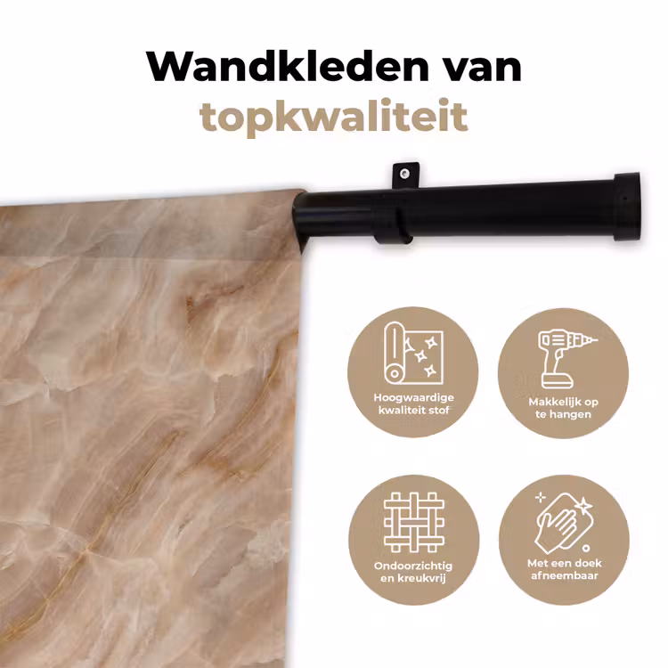 Steen - Ader - Natuur - Modern - Beige Wandkleed katoen klein -sfeer2