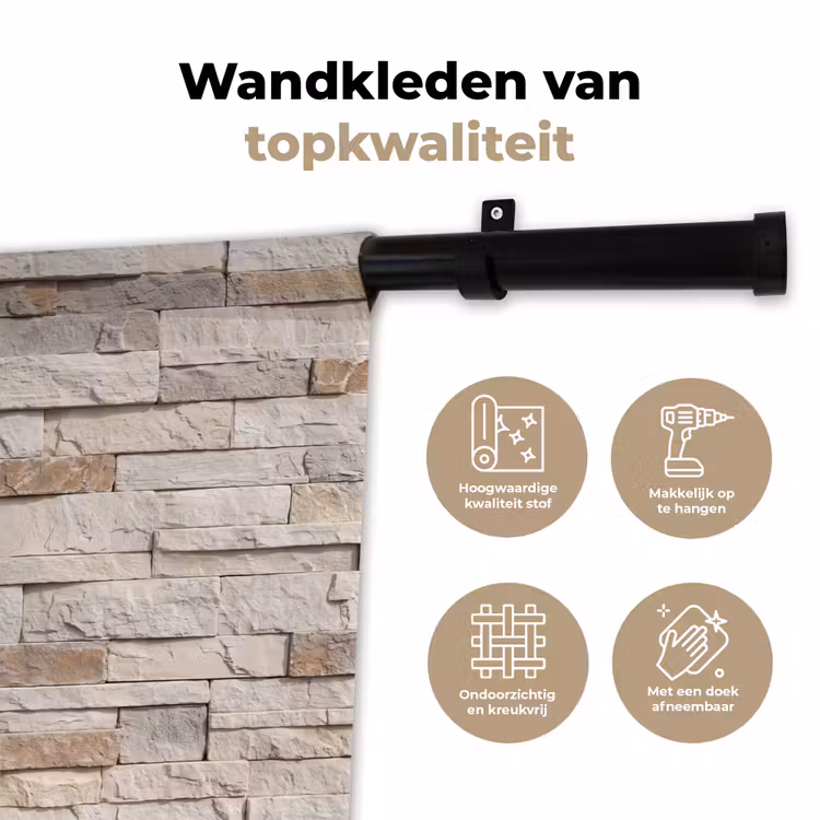 Steen - Muur - Textuur - Rustiek - Beige Wandkleed katoen klein -sfeer2