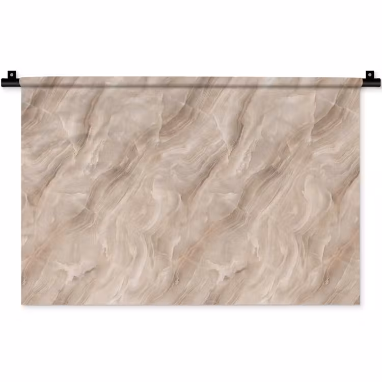 Steen - Golvend - Abstract - Beige Wandkleed katoen klein -zz3d