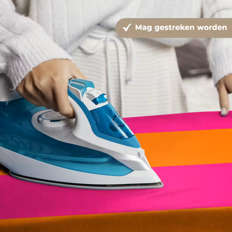 Strepen - Horizontaal - Roze Wandkleed katoen klein 269 -sfeer9