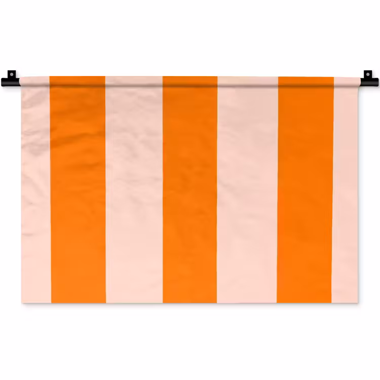 Strepen - Modern - Oranje Wandkleed katoen klein 269 -zz3d