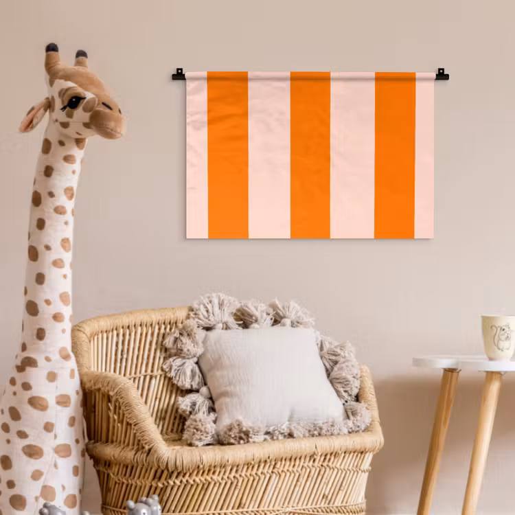 Strepen - Modern - Oranje Wandkleed katoen klein 269 -wsfeer5_kind