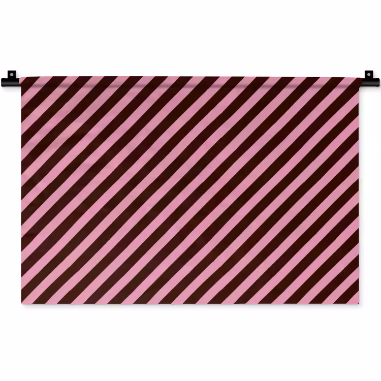 Strepen - Roze - Bruin Wandkleed katoen klein 269 -zz3d