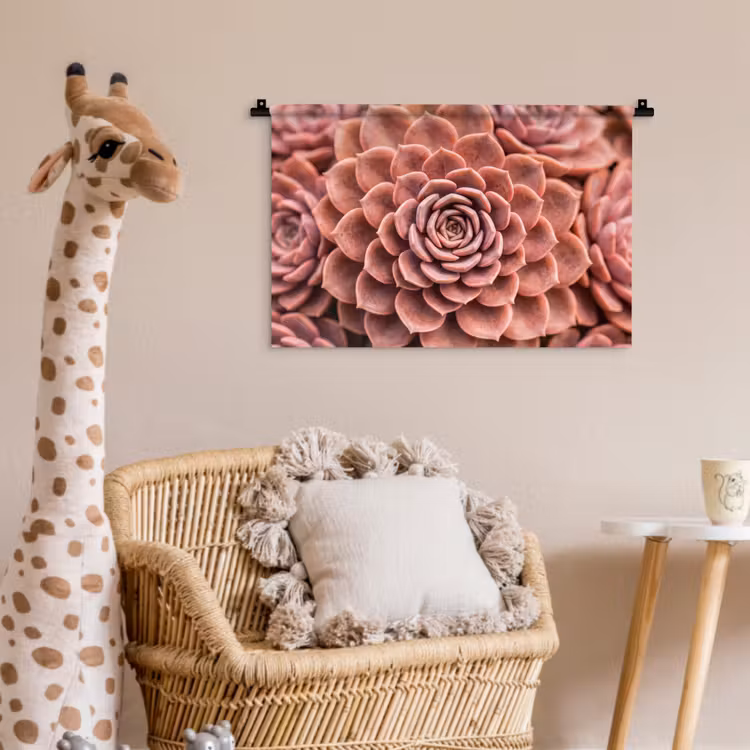 Vetplant - Organisch - Roze Wandkleed katoen klein -wsfeer5_kind