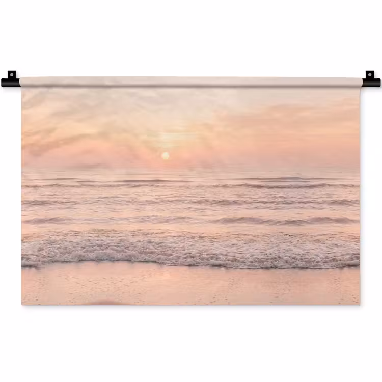 Zon - Strand - Roze Wandkleed katoen klein -zz3d
