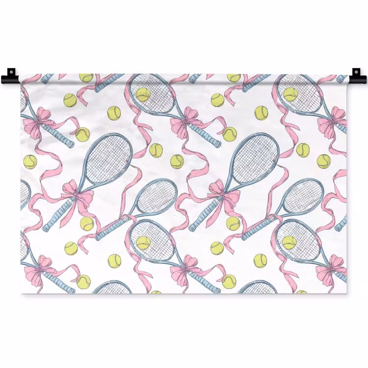 Tennis - Strikken - Kleurrijk Wandkleed katoen klein 269 -zz3d