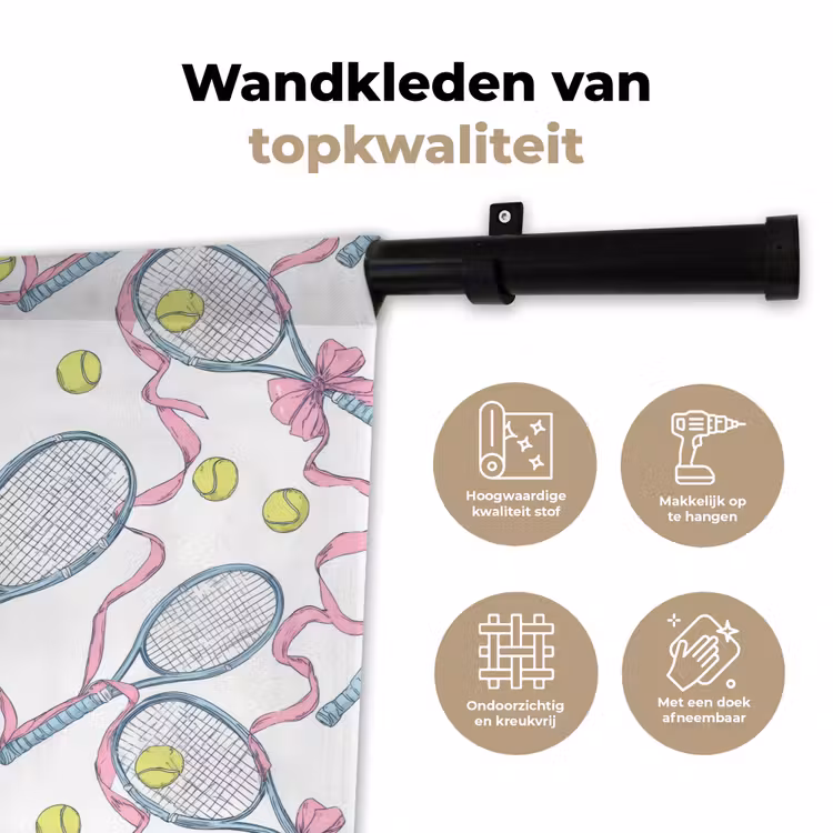 Tennis - Strikken - Kleurrijk Wandkleed katoen klein 269 -sfeer2