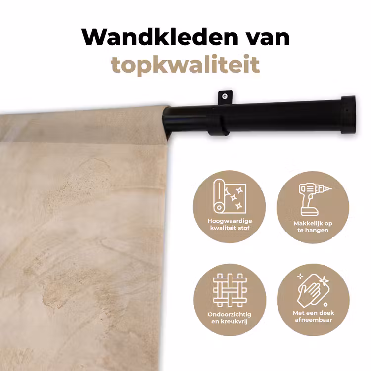 Textuur - Patroon - Abstract - Modern - Beige Wandkleed katoen klein -sfeer2