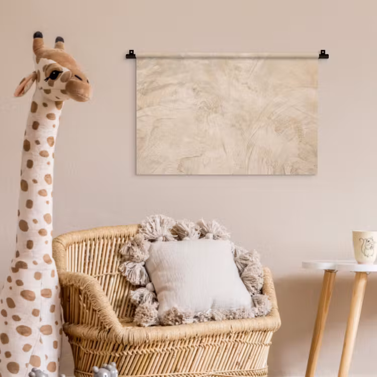 Textuur - Patroon - Abstract - Modern - Beige Wandkleed katoen klein -wsfeer5_kind
