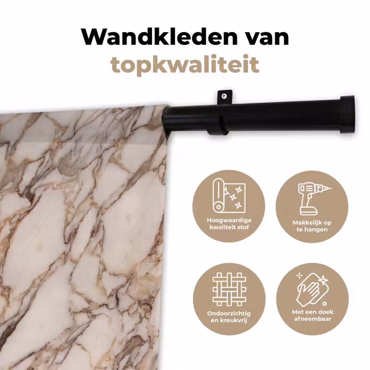 Textuur - Gesteente - Aderen - Abstract - Wit Wandkleed katoen klein -sfeer2