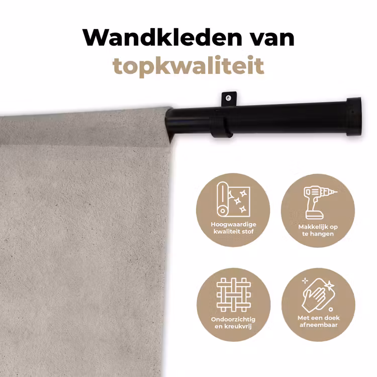 Textuur - Effen - Abstract - Beige Wandkleed katoen klein -sfeer2