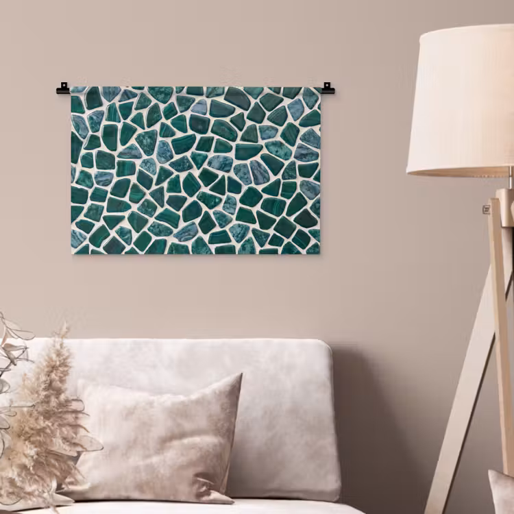 Textuur - Steen - Groen - Abstract - Patroon Wandkleed katoen klein -sfeer4