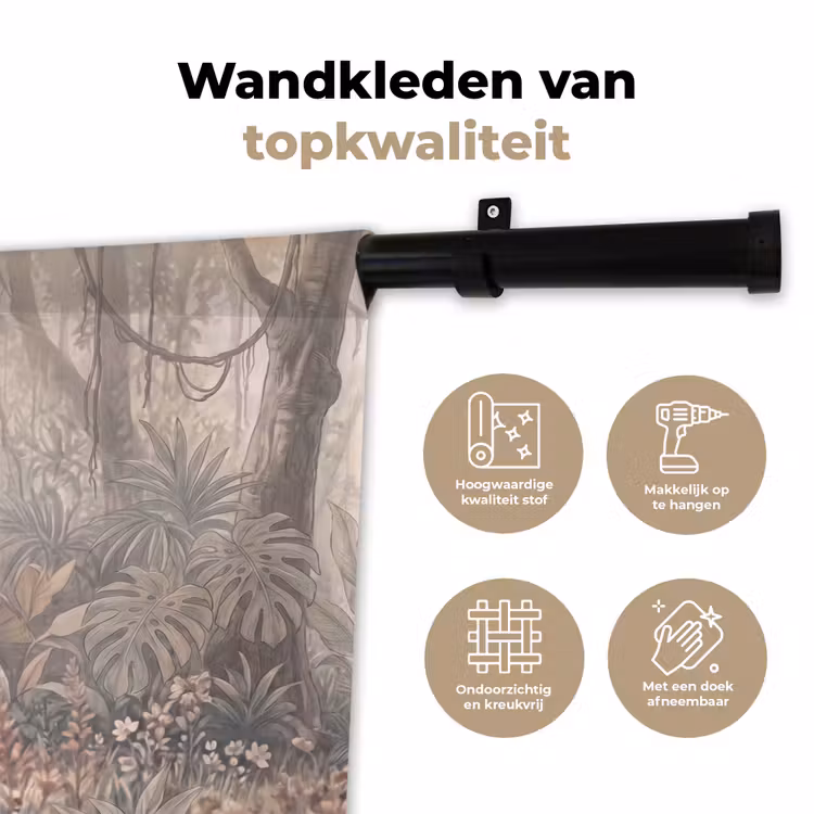 Tijger - Welp - Jungle - Illustratie - Dieren Wandkleed katoen klein -sfeer2