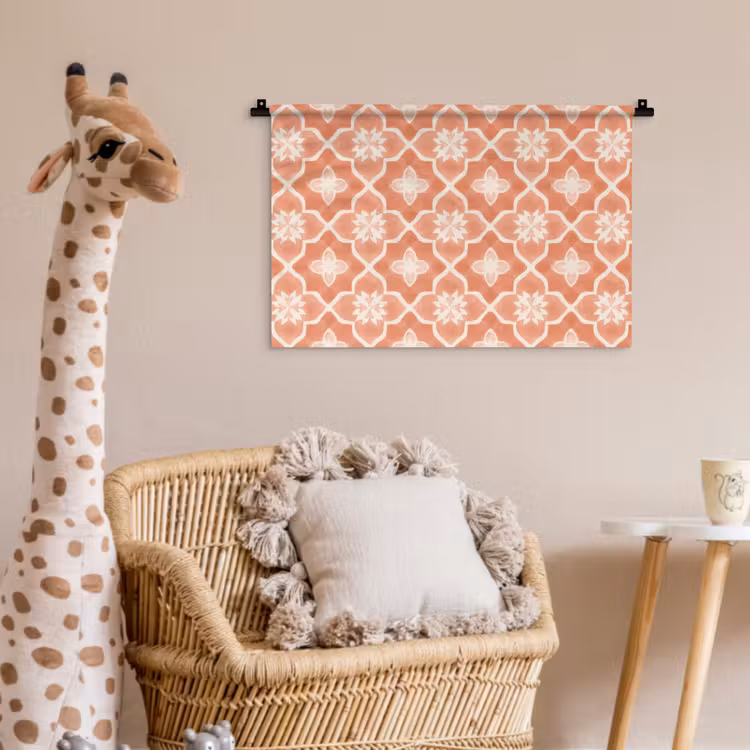 Tegelpatroon - Arabesk - Vintage - Terracotta Wandkleed katoen klein 269 -wsfeer5_kind