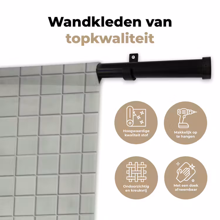 Tegel - Patroon - Lichtgroen Wandkleed katoen klein 269 -sfeer2