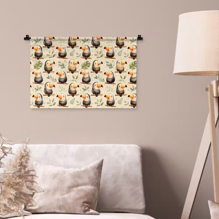 Toekans - Exotisch - Kleurrijk Wandkleed katoen klein 269 -sfeer4