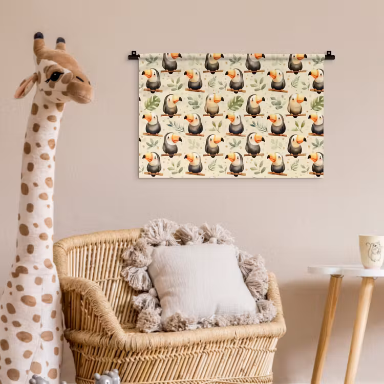 Toekans - Exotisch - Kleurrijk Wandkleed katoen klein 269 -wsfeer5_kind