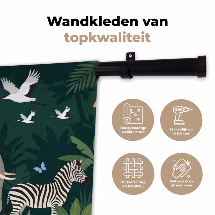 Tropisch - Jungle - Groen Wandkleed katoen klein -sfeer2
