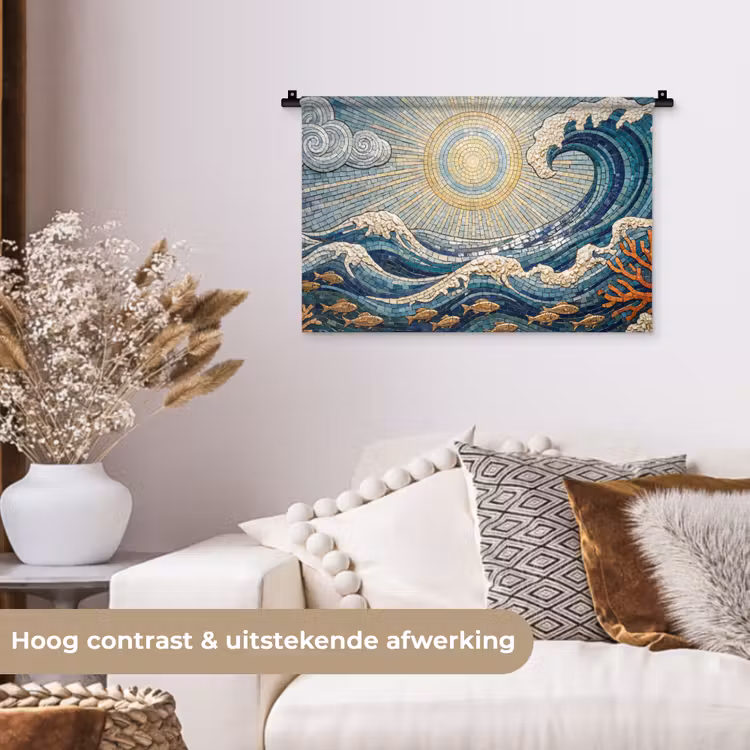 Onderwater - Koraal - Vis - Natuur - Kunst Wandkleed katoen klein -sfeer1