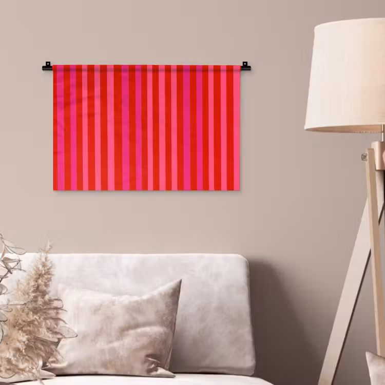 Verticaal - Strepen - Roze Wandkleed katoen klein 269 -sfeer4