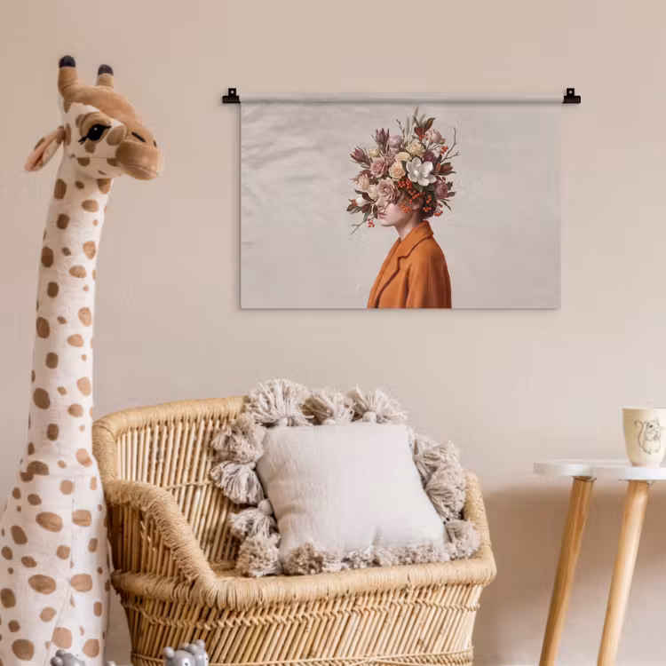 Gezicht - Boeket - Kleurrijk Wandkleed katoen klein -wsfeer5_kind