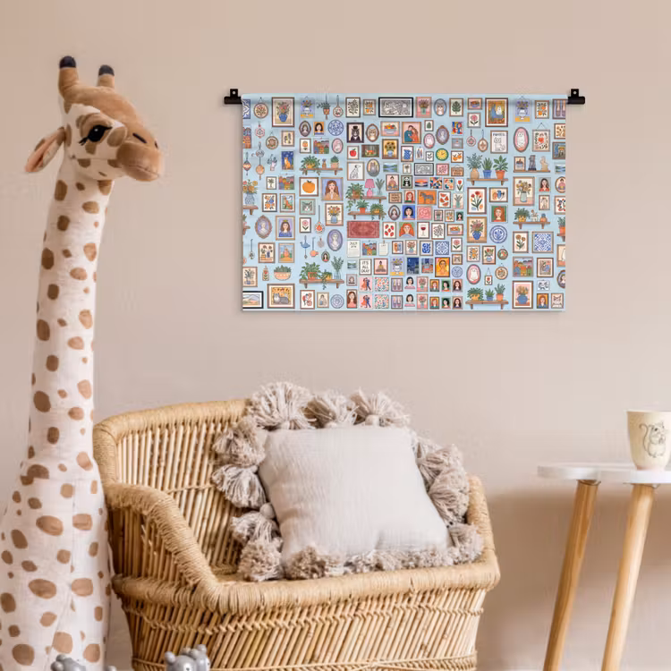Wanddecoratie - Collectie - Huis - Illustratief - Kleurrijk Wandkleed katoen klein -wsfeer5_kind