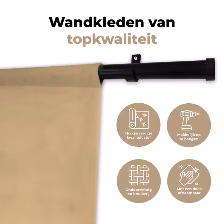 Warm - Sand - Nude Wandkleed katoen klein 269 -sfeer2