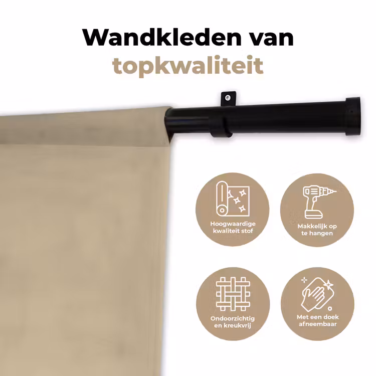 Warm - Sand - Nude Wandkleed katoen klein 269 -sfeer2