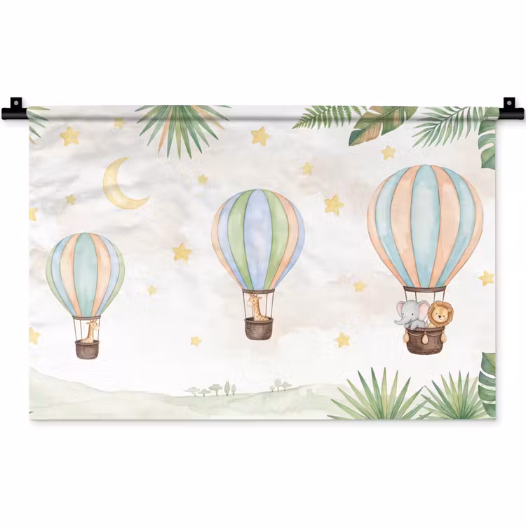 Aquarel - Luchtballonnen - Pastel Wandkleed katoen klein -zz3d