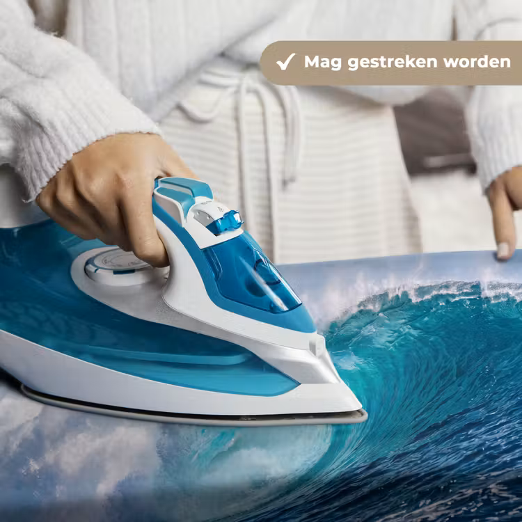 Golf - Oceaan - Water - Dynamisch - Blauw Wandkleed katoen klein -sfeer9