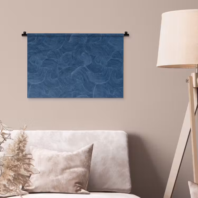 Golven - Textuur - Patroon - Blauw Wandkleed katoen klein 269 -sfeer4