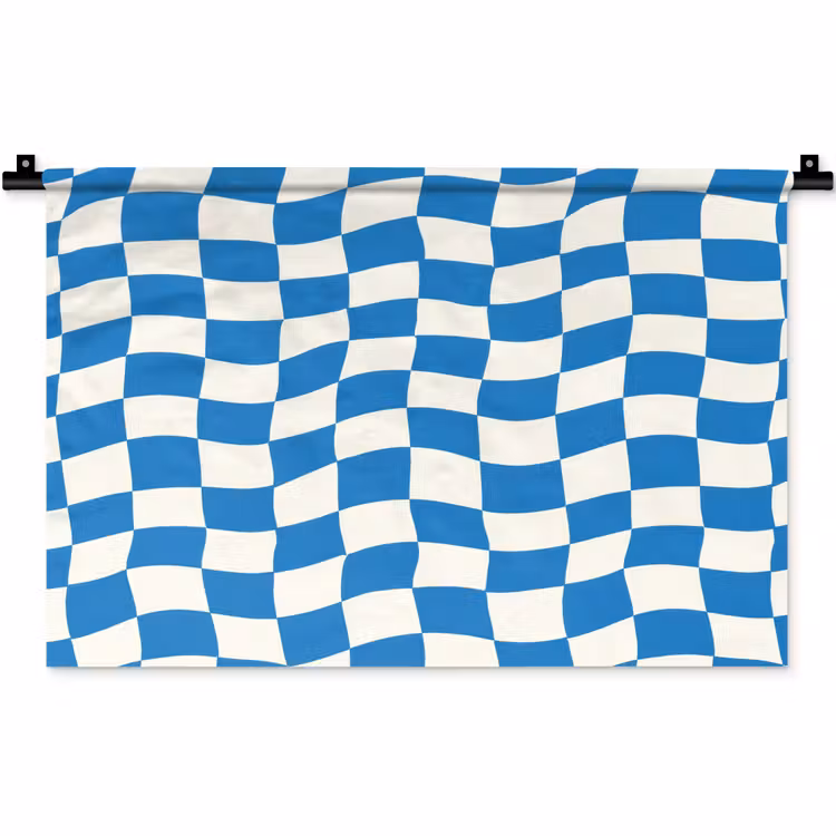Golvend - Patroon - Blauw Wandkleed katoen klein 269 -zz3d