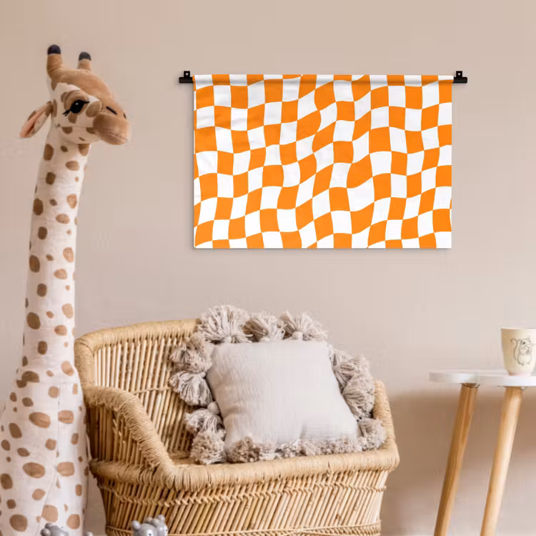 Golvend - Patroon - Oranje Wandkleed katoen klein 269 -wsfeer5_kind
