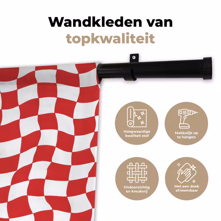 Golvend - Patroon - Rood Wandkleed katoen klein 269 -sfeer2