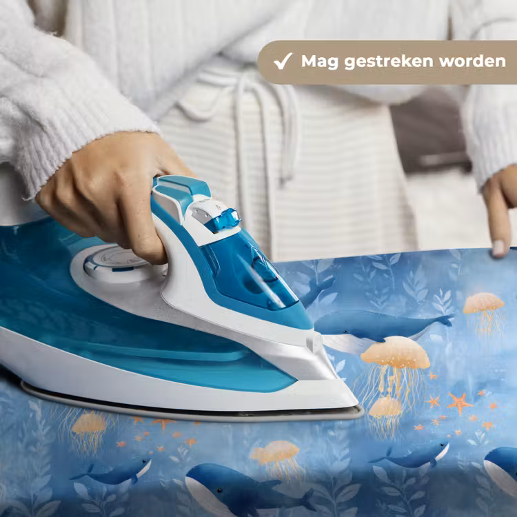 Walvissen - Oceaan - Blauw Wandkleed katoen klein 269 -sfeer9