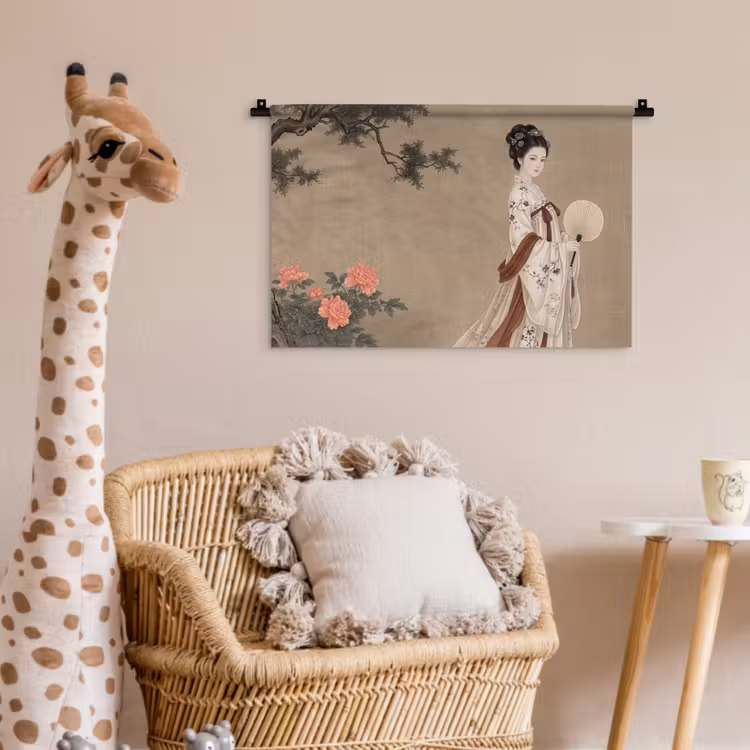Vrouw - Azië - Kunst - Beige Wandkleed katoen klein -wsfeer5_kind