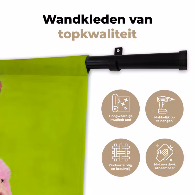 Vrouw - Kleurrijk haar - Pop art - Modern - Levendig Wandkleed katoen klein -sfeer2