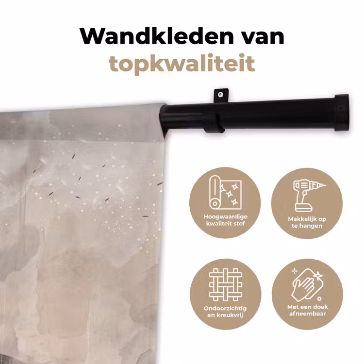 Vrouw - Sereen - Grijs Wandkleed katoen klein -sfeer2