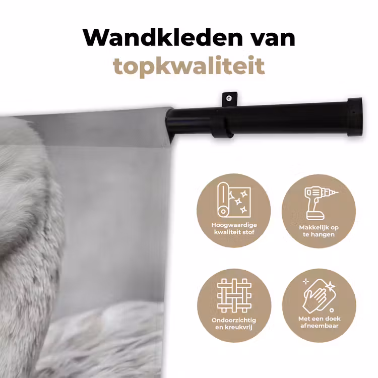 Vrouw - Zwaan - Wit Wandkleed katoen klein -sfeer2