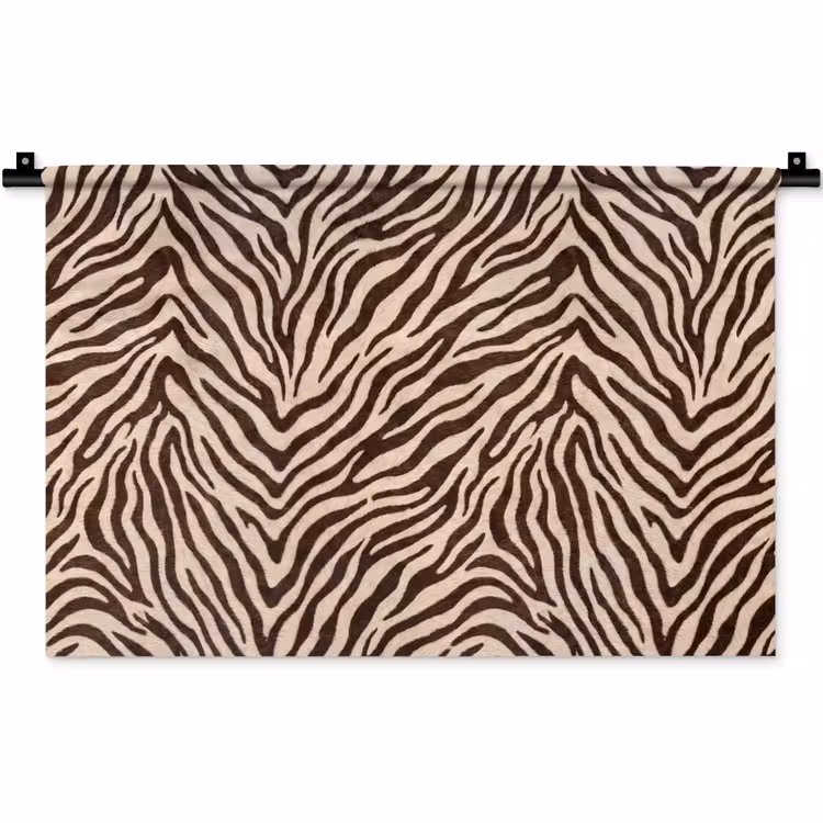 Zebra - Strepen - Bruin Wandkleed katoen klein -zz3d
