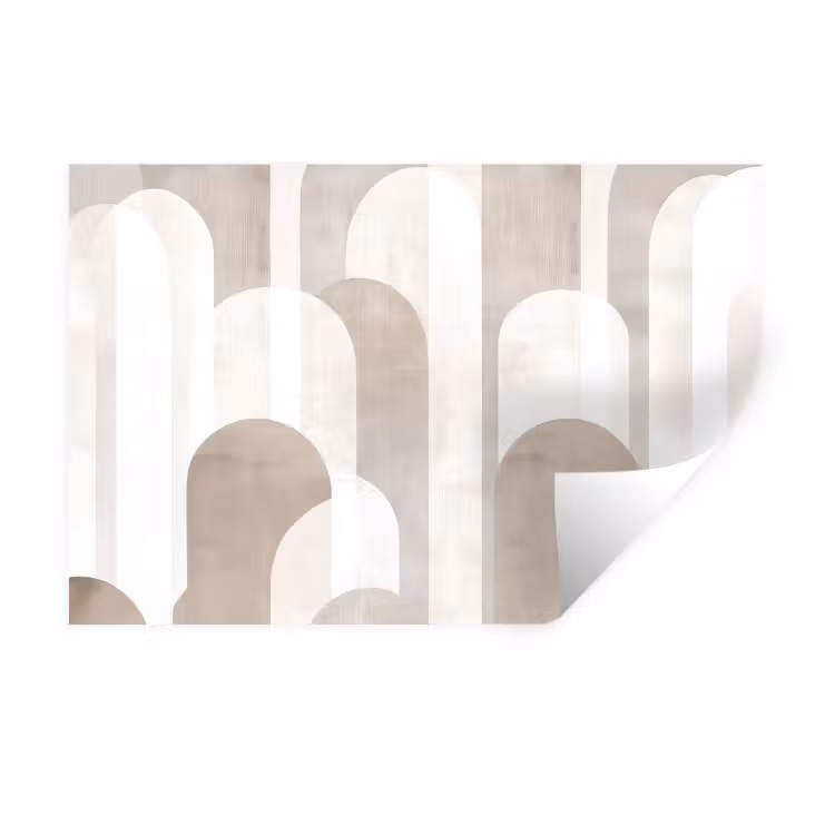 Abstracte bogen - Modern - Beige Muursticker klein -3d