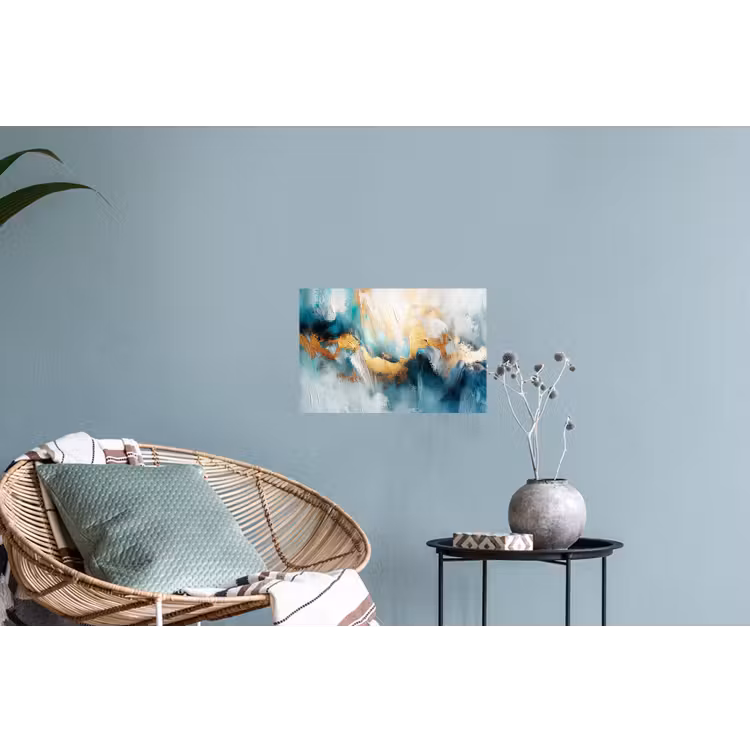 Abstract - Kunst - Gold - Blauw Muursticker klein -plant